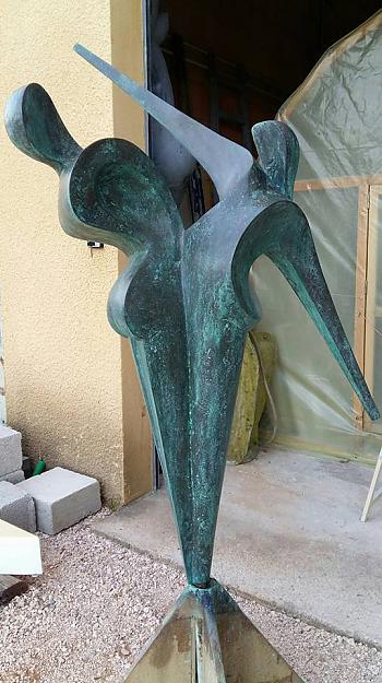 Rénovation patine bronze antique sur sculpture