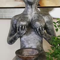 Patine bronze gris sur sculpture en résine